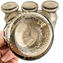 Load image into Gallery viewer, Jacks Daughter of All Trades Vintage Antique Mid-Century Kitsch Store Shop Reseller Etsy Shopify Toronto Canada Free Porch Pick Up Local Delivery Worldwide Shipping Judy Weinberg Unique Housewarming Gift Sustainable Gift Wedding Gift Home Decor Collectible Collector Gift Farmhouse Cottagecore Cottage Lodge Shabby Chic Industrial embossed floral and fruit smokey brown glass tumblers Fidenza Vetraria Italy 1970s drinkware