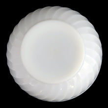 Load image into Gallery viewer, Vintage mid-century era Fire-King 8 inch milk glass swirl mixing bowl. Crafted by Anchor Hocking, USA, 1949 - 1962. Mix up some magic with this beauty! In excellent used condition, free from chips. Minor scratches, still shiny. Measures 8 x 4 inches