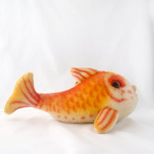 Load image into Gallery viewer, Opposite profile of the vintage Steiff Flossy gold fish mohair stuffed animal.