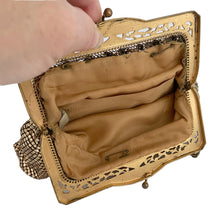 Load image into Gallery viewer, In overall great vintage condition. Wear commensurate with age. Lining is intact and could benefit of restitching to ensure the fabric is secure to the frame. Please review photos. Original Whiting and Davis tag present.