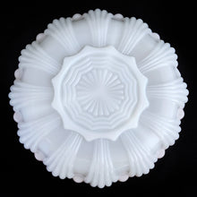 Load image into Gallery viewer, Jacks Daughter of All Trades Vintage Antique Mid-Century Kitsch Store Shop Reseller Etsy Shopify Toronto Canada Free Porch Pick Up Local Delivery Worldwide Shipping Judy Weinberg Unique Housewarming Gift Sustainable Gift Wedding Gift Home Decor Collectible Collector Gift Farmhouse Cottagecore Cottage Lodge Shabby Chic 896 3-part milk glass relish dish gold gilt sawtooth edge Anchor Hocking 1960s classic elegant tableware