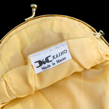 Load image into Gallery viewer, Jacks Daughter of All Trades Vintage Antique Mid-Century Store Shop Reseller Etsy Shopify Toronto Canada Free Porch Pick Up Local Delivery Worldwide Shipping Judy Weinberg Unique Collectible handmade evening bag gold teardrop glass seed beads sequins gold-toned hardware rope chain handle kiss closure Kaiho Macau 1960s versatile womens fashion accessory shoulder bag crossbody bag clutch Glam Glamorous special occasion purse
