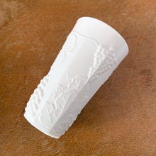 Load image into Gallery viewer, Vintage Set of Eight 8 Milk Glass Grape Vine Grapevine Harvest Coolers Tumbler Glasses Colony (Indiana) Glass Colony Indiana Glass Vase drinking cocktails lemonade ice tea wedding decor shabby chic flea market style elegant white farmhouse home decor shower unique housewarming hostess gift Freelton Hamilton Antique Mall Toronto Canada shop store community seller reseller vendor