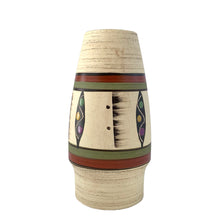 Load image into Gallery viewer, Vintage mid-century modern hand painted graphic vase, shape 644-17. Produced by Bay Keramik, Germany, circa 1960s. The perfect complement to your mid mod retro home decor!
In excellent condition, free from chips/cracks/repairs. Maker's mark on the bottom with the number 644-17 denoting the shape.
Measures 3 1/4 x 6 5/8 inches.