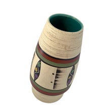 Load image into Gallery viewer, Vintage mid-century modern hand painted graphic vase, shape 644-17. Produced by Bay Keramik, Germany, circa 1960s. The perfect complement to your mid mod retro home decor!
In excellent condition, free from chips/cracks/repairs. Maker's mark on the bottom with the number 644-17 denoting the shape.
Measures 3 1/4 x 6 5/8 inches.
