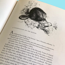 Load image into Gallery viewer, Fabulous vintage hardcover book entitled The Great Fur Opera-Animals of the Hudson's Bay Company 1670-1970. Written and illustrated by Ronald Searle and Kildare Dobbs. They describe the book, "From fur factories to chain stores – a witty and irreverent glance at the three-hundred-year history of the Hudson's Bay company, North America's oldest continuing commercial enterprise."