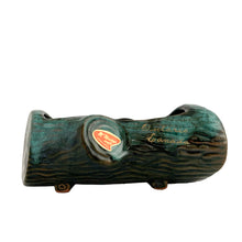 Load image into Gallery viewer, Vintage souvenir green drip glaze figural log redware planter with Ontario Canada written in gold. Crafted by McMaster Craft, Canada, circa 1970s. Perfect to use as intended or repurpose as a candy or trinket dish.
Excellent condition, no chips, cracks or repairs. Original sticker.
Creamer measures 9 x 4 1/2 x 3 3/8 inches