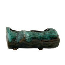 Load image into Gallery viewer, Vintage souvenir green drip glaze figural log redware planter with Ontario Canada written in gold. Crafted by McMaster Craft, Canada, circa 1970s. Perfect to use as intended or repurpose as a candy or trinket dish.
Excellent condition, no chips, cracks or repairs. Original sticker.
Creamer measures 9 x 4 1/2 x 3 3/8 inches