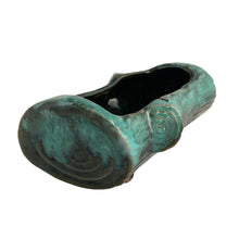 Load image into Gallery viewer, Vintage souvenir green drip glaze figural log redware planter with Ontario Canada written in gold. Crafted by McMaster Craft, Canada, circa 1970s. Perfect to use as intended or repurpose as a candy or trinket dish.
Excellent condition, no chips, cracks or repairs. Original sticker.
Creamer measures 9 x 4 1/2 x 3 3/8 inches