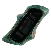 Load image into Gallery viewer, Vintage souvenir green drip glaze figural log redware planter with Ontario Canada written in gold. Crafted by McMaster Craft, Canada, circa 1970s. Perfect to use as intended or repurpose as a candy or trinket dish.
Excellent condition, no chips, cracks or repairs. Original sticker.
Creamer measures 9 x 4 1/2 x 3 3/8 inches