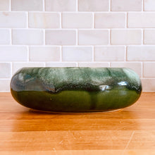 Load image into Gallery viewer, Vintage oval shaped ceramic pottery planter finished with glossy green drip glaze. Produced by RRP Co. Roseville, USA. An excellent vessel to house your favourite houseplants and succulents. A great addition to any decor style. In excellent condition, free form chips/cracks/repairs. Marked on the bottom. Measures 8 3/4 x 5 3/4 x 2 3/4 inches
