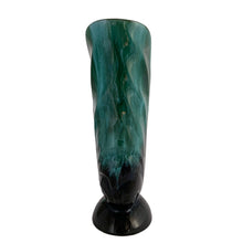 Load image into Gallery viewer, Vintage Green Drip Glaze Split Leaf Redware Vase, Blue Mountain Pottery, Canada