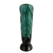 Load image into Gallery viewer, Vintage Green Drip Glaze Split Leaf Redware Vase, Blue Mountain Pottery, Canada