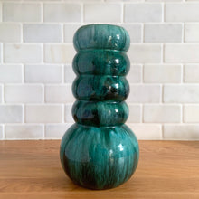 Load image into Gallery viewer, Side view of green drip glaze bubble vase, Blue Mountain Pottery