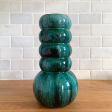 Load image into Gallery viewer, Back view of green drip glaze bubble vase, Blue Mountain Pottery