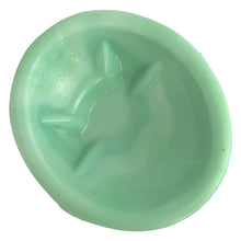 Load image into Gallery viewer, Highly sought after vintage green jadeite glass lidded turkey dish! Crafted by LE Smith Glass for Martha Stewart by Mail, 1990s. This piece is the perfect addition to your jadeite collection, and Thanksgiving or Christmas tableware decor!
In excellent condition, no chips. Marked on the bottom.
Measures approximately 6 1/4 x 5 1/4 x 7 1/4 inches