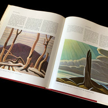 Load image into Gallery viewer, Vintage The Group of Seven hard cover art book. Written by Peter Mellen and published by McClelland and Stewart, Canada, 1971 (third printing). Its 231 pages are filled with the history and images of Canada's most famous group of early 20th century artists who focused on painting the complex and varying landscapes of the country in their unique style. In great vintage condition, minor tear to back of book jacket.