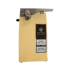 Load image into Gallery viewer, Vintage harvest gold and brown electric can opener with knife sharpener at the back, model #EC25L. Manufactured by General Electric, USA, 1970s. The perfect appliance to add to your retro kitchen countertop! In used vintage condition with minor wear. In good working order.