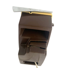 Load image into Gallery viewer, Vintage harvest gold and brown electric can opener with knife sharpener at the back, model #EC25L. Manufactured by General Electric, USA, 1970s. The perfect appliance to add to your retro kitchen countertop! In used vintage condition with minor wear. In good working order.