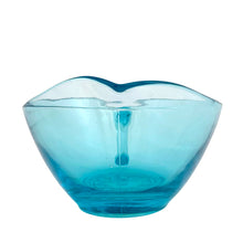 Load image into Gallery viewer, Spout view of Hazel-Atlas Capri Hobnail creamer showing pinched spout and deep electric turquoise colour, USA 1950s