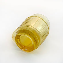 Load image into Gallery viewer, Vintage Hazel Atlas Glass Co. Amber Yellow Barrel Mug Glass Toothpick Holder or Shot Glass catchall loose change office paperclip holder home decor glassware tableware housewares unique gift honey amber teeth food dental Freelton Antique Mall Toronto Canada