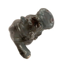 Load image into Gallery viewer, Vintage mid-century anthropomorphic hippopotamus ceramic shaker with cork stopper. Kreiss, Japan 1950s. Add this adorable and highly collectible shaker to your collection!
In excellent vintage condition, no chips/cracks/repairs. Maker's mark on bottom.
Measures 3 3/4 x 2 3/4 x 4 inches