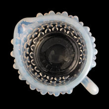 Load image into Gallery viewer, Vintage Hobnail French opalescent glass oil cruet with stopper. Crafted by Fenton Art Glass, USA, 1939 - 1964. A lovely way to serve oil, vinegar or your favourite salad dressing.
In excellent used vintage condition, no chips.
Measures 1 1/2 x 4 1/2 inches