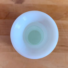 Load image into Gallery viewer, Overhead view of hobnail milk glass floral bud vase rim. EO Brody, USA, 1950s