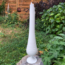 Load image into Gallery viewer, Rear view of a vintage "Hobnail" milk glass swung vase by the Fenton Art Glass, USA, circa 1960s.