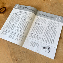 Load image into Gallery viewer, This vintage softcover WWII era Home Canning Guide – Health for Victory is a jam-packed 47-page reference guide outlining how to safely preserve and store food at home with black and white illustrations and photographs. Prepared by Home Economics Institute Book and published by Westinghouse Electric Manufacturing, 1943, USA/Canada. A great handy resource guide.
In good vintage condition with age-related wear, foxing/yellowing of the pages.
Measurements 6 x 9 inches