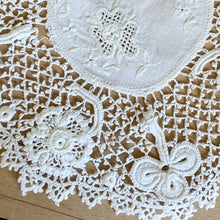 Load image into Gallery viewer, Antique Irish Crochet Lace Doily 6.5" | Shamrock & Floral Motif, 1940s