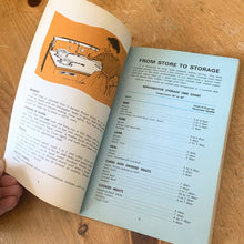 Load image into Gallery viewer, This vintage softcover It's Mainly Because of the Meat Cookbook. There are 145 pages with recipes and colour illustrations and photography. Dominion Stores, Canada, 1969. A handy guide to bring your favourite foods to life!
In excellent vintage condition, appears unused. Age-related foxing/yellowing of the pages.
Measurements 5 3/4 x 9 inches