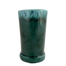Load image into Gallery viewer, Opposite side view of Laurentian Pottery cup displaying signature green drip glaze texture