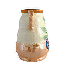 Load image into Gallery viewer, Side view of vintage art deco lustreware vase featuring florals in vibrant colours. Royal Trico, Japan circa 1940s