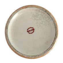 Load image into Gallery viewer, Base view of vintage art deco lustreware vase featuring florals in vibrant colours. Royal Trico, Japan circa 1940s, showing maker's mark, crazing.