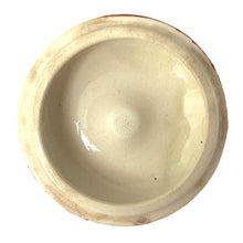 Load image into Gallery viewer, Vintage mid-century era hand painted majolica-style ceramic red apple lidded sugar bowl featuring figural branch finial in brown with green leaves. Crafted by Metroware, Japan, 1940s. This sweet apple is perfect for adding a touch of kitsch to your kitchen and table decor!
In excellent condition, no chips, cracks or repairs. There are a couple of small glaze misses. Age-related crazing.
Measures 3 7/8 x 4 inches