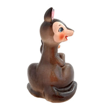 Load image into Gallery viewer, Vintage hand painted mama kangaroo and joey ceramic salt and pepper shakers. Napco, Japan, 1960s. Add these adorable shakers to your collection!
In excellent condition, fleabite, no cracks/repairs. Marked, Japan.
Mama measures 3 1/4 x 3 x 4 1/8 inches, joey measures 1 1/12 x 1 1/4 x 2 3/4 inches