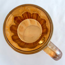 Load image into Gallery viewer, Jacks Daughter of All Trades Vintage Antique Retro Mid-Century Modern Modernist Kitsch Store Shop Reseller Etsy Shopify Toronto Canada Free Porch Pick Up Local Delivery Worldwide Shipping Judy Weinberg Unique Housewarming Hostess Sustainable Gift Home Decor Collectible Collector Gift Orange Iridescent Marigold Carnival Glass Mug Jeannette Glass Farmhouse Cottagecore Cottage Grannycore Shabby Chic