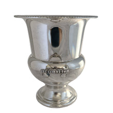 Load image into Gallery viewer, Side view of vintage Marlboro Plate silver-plated champagne bucket showing decorative handle and classic urn form, Morton-Parker Canada electroplated copper