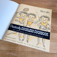 Load image into Gallery viewer, This vintage softcover cookbook features recipes that require very little cooking. Its 64 pages are filled with yummy recipes along with many colourful illustrations and photographs. From the food editors of McCall's Magazine, published by Advance Publishers, USA, 1965. In great vintage condition with normal age-related yellowing of the internal pages.