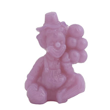 Load image into Gallery viewer, Vintage McGoo All the World Loves a Clown lavender slag glass figurine. Crafted by Mosser Glass, USA, 1981 - 1982. This adorable little collectible clown holds a bunch of balloons and has his name on his back...so cute!
In like new condition, in original box.
Measures 2 3/4 x 1 3/8 x 3 1/2 inches