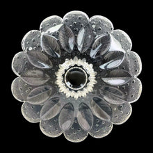 Load image into Gallery viewer, Vintage "Medea" crystal bowl featuring a floral shape with leaves and dew drops. Designed by R. Koschnick for Holmegaard/Lausitzer Glaswerks, E. Germany, circa 1970s. This brilliant crystal bowl is perfect for serving salads and fruit, or use as a console bowl to add sparkle to your decor! In excellent condition, free from chips. Measures 10 1/2 x 3 1/2 inches