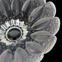 Load image into Gallery viewer, Vintage "Medea" crystal bowl featuring a floral shape with leaves and dew drops. Designed by R. Koschnick for Holmegaard/Lausitzer Glaswerks, E. Germany, circa 1970s. This brilliant crystal bowl is perfect for serving salads and fruit, or use as a console bowl to add sparkle to your decor! In excellent condition, free from chips. Measures 10 1/2 x 3 1/2 inches
