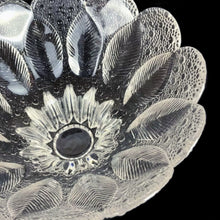 Load image into Gallery viewer, Vintage "Medea" crystal bowl featuring a floral shape with leaves and dew drops. Designed by R. Koschnick for Holmegaard/Lausitzer Glaswerks, E. Germany, circa 1970s. This brilliant crystal bowl is perfect for serving salads and fruit, or use as a console bowl to add sparkle to your decor! In excellent condition, free from chips. Measures 7 7/8 x 4 3/4 inches