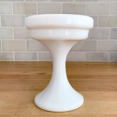 Vintage milk glass fairy lamp base stand. Crafted by Westmoreland Glass, USA, circa 1970s. The missing pants to your fairy lamp top!  New old stock, with original sticker. In excellent condition, free from chips.  Measures 4 x 5 inches
