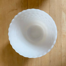 Load image into Gallery viewer, Simple and elegant vintage Hobnail Fire-King milk glass planter with scalloped edge. Crafted by Anchor Hocking, USA, 1950s. This planter is the perfect vessel for greenery, flowering plants or even repurse as a pen or paintbrush holder. Ideal cottage, shabby chic or wedding decor. You can't go wrong with this classic piece!
In excellent condition, no chips or cracks. Marked.
Measures 5 3/4 x 5 1/4 inches