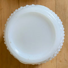 Load image into Gallery viewer, Jacks Daughter of All Trades Vintage Antique Mid-Century Kitsch Store Shop Reseller Etsy Shopify Toronto Canada Free Porch Pick Up Local Delivery Worldwide Shipping Judy Weinberg Unique Housewarming Gift Sustainable Gift Wedding Gift Home Decor Collectible Collector Gift Farmhouse Cottagecore Cottage Lodge Shabby Chic Industrial Hobnail milk glass planter with scalloped edge Anchor Hocking USA 1950s indoor garden paintbrush holder classic Simple elegant