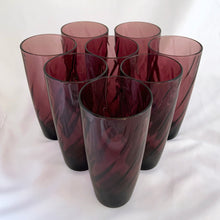Load image into Gallery viewer, Close-up of Hazel-Atlas Moroccan Amethyst glass showing optic swirl pattern