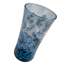 Load image into Gallery viewer, Vintage navy blue glass cooler or tumbler with a botanical motif in blue to pale blue ombre. Crafted by Libbey Glass, 1970s. Mix and match these glasses for a fun and eclectic vibe!
In excellent condition, no chips.
Measures 2 5/8 x 6 1/4 inches
Capacity 16 ounces