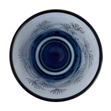 Load image into Gallery viewer, Vintage navy blue glass cooler or tumbler with a botanical motif in blue to pale blue ombre. Crafted by Libbey Glass, 1970s. Mix and match these glasses for a fun and eclectic vibe!
In excellent condition, no chips.
Measures 2 5/8 x 6 1/4 inches
Capacity 16 ounces